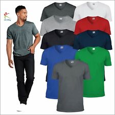 Gildan Men's Softstyle V-Neck T-Shirt Plain T shirt Soft Jersey Cotton Tee TOP