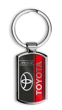 TOYOTA CAR LOGO OBLONG CHROME KEYRING - Choice of Design Rav4 Avensis