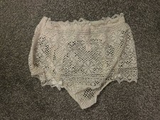 Agent Provocateur Ivory Lace High Waisted Knickers Size 3 Stone With Zip On Side
