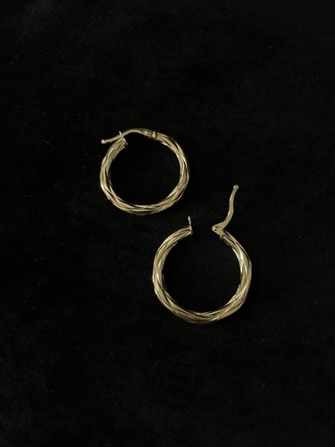 18ct gold twist look hoop - twist,