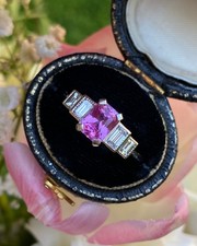 Art Deco Pink Sapphire and