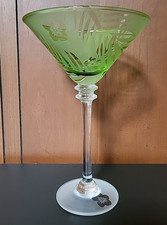 Michael Weems - Tommy Bahama - Green Etched -Large- Martini Glass - Excellent