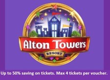 4 x  DISCOUNTED TICKETS Alton Tower