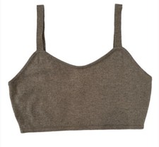 GENTLE HERD Cashmere Cropped Tank Casual Delicate Tan Lightweight Luxury Coastal