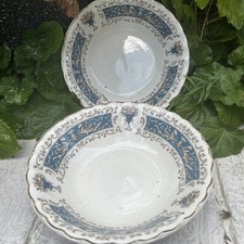 Myott Vintage 'Rialto Blue' Ironstone Bowls X 2