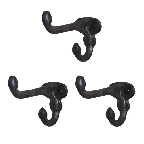 Pack cast iron wall hooks - iron,