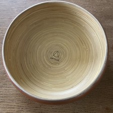 Artesà Copper Bamboo Bowl, 26cm, Ideal for Serving Salad, Fresh Fruit and Bread