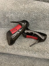 Dancing Days By Banned Black Stiletto Shoes. Red Bottoms! Sz4-37