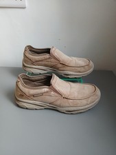 Skechers Relaxed Fit Air Cooled Slip On Canvas Shoes Stone  Memory Foam  UK 10 