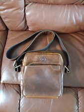 Primehide Brown Tan Leather Crossbody Flight Bag