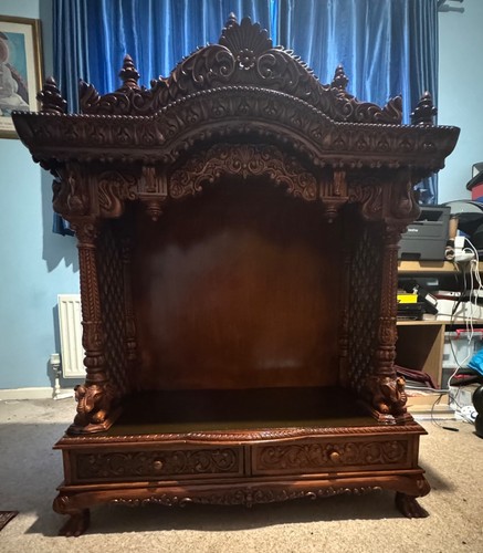 Large wooden hindu mandir - hindu,