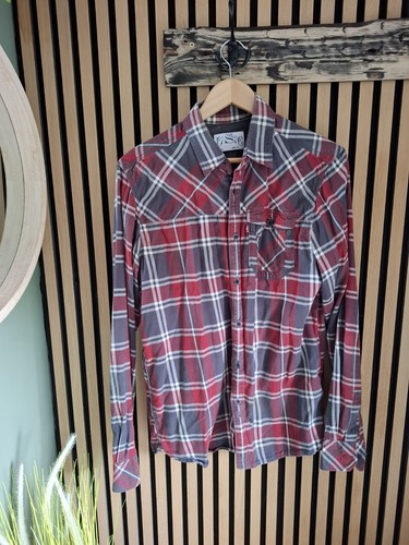 Red checkered over - , shirt