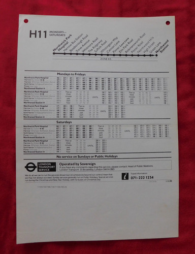 London buses route h11 bus - london,