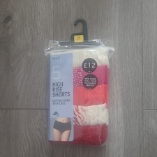 M&S Ladies 5 Pack Lace Cotton