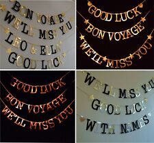 WE'LL MISS YOU bunting BON VOYAGE Good Luck PERSONALISED rose gold black silver