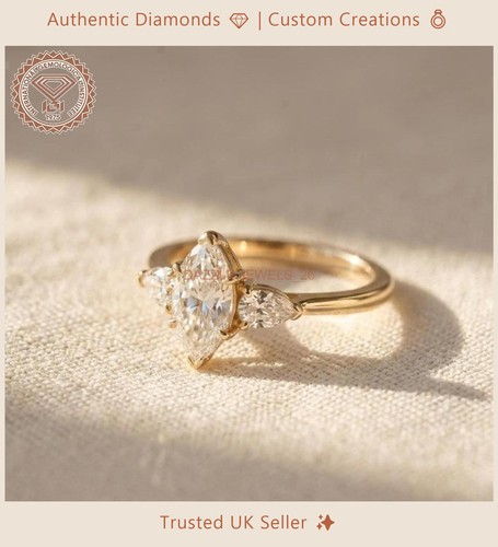 14k yellow gold marquise lab - marquise,