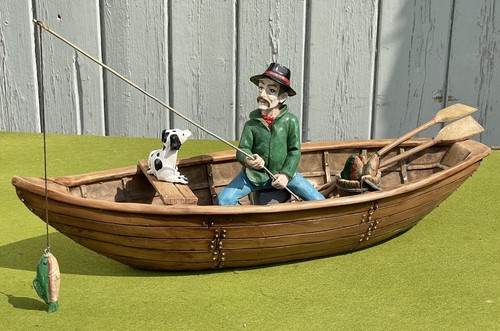 Painted resin fisherman row - painted,