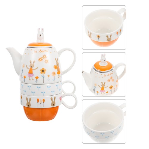 Set reusable ceramic teapot - set,