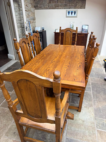 Wood brown oak table - oak, fully
