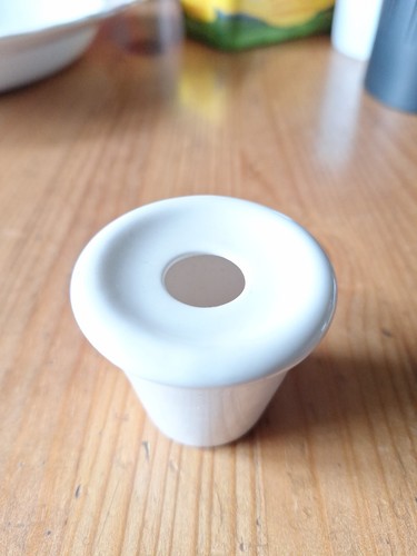White school desk inkwell - white,