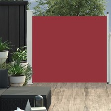 Side Awning Red 100x300cm Polyester Retractable Patio Privacy Screen Roll-up
