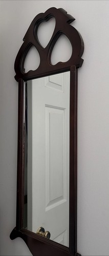 Vintage wall mirror dark wood - mirror,