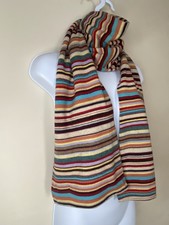 Paul Smith Scarf Stripped Multicoloured Lambswool and Cashmere Blend
