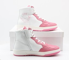 DIOR WOMENS HIGH TOP TRAINERS CASUAL UK 3.5 EU 36 PINK WHITE RRP £100 KT