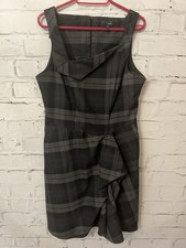 Next Tartan Ruffle Front Work Dress Size 10