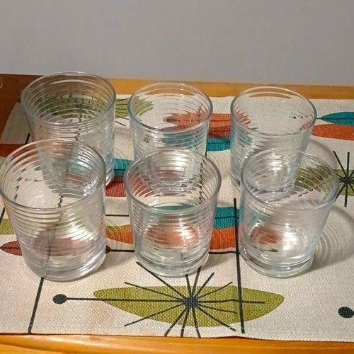 Set clear striped glass - of,