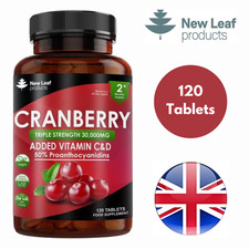 Cranberry Triple Strength 30,000Mg - 120 Tablets Cranberry Supplements Enriched