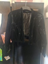 Vintage Debut Ladies  Black Velvet Bolero Xmas Party Jacket Size Small 14