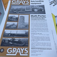 Grays of Fetterangus bale shunter, stacker forklift  4 page brochure