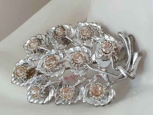 Vintage silver tone clear - vintage,