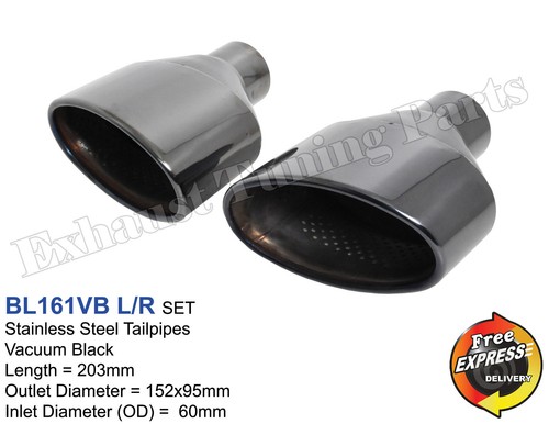 Exhaust tips black audi a4 - black,