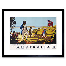 Travel Australia Captain Cook Botany Bay Colonial Flag Framed Print 12x16 Inch