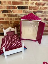 18Inch Doll Bunk Bed/Dolls Closet Wardrobe/Doll Cradle Crib Cot Wooden Furniture