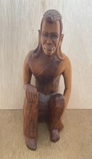 Hand Carved Wooden African Tribal Maasai Man Sculpture Figure Homeware Decor