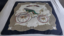 GUCCI Large Twill Silk Scarf - Carriage - Black/Multicoloured - 85 x 85 cm
