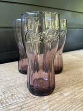 3x McDonald's Coca-Cola Glass Purple. VG condition 