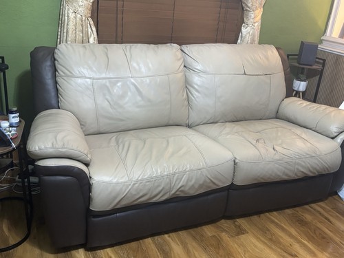 Beige brown faux leather - leather, 2