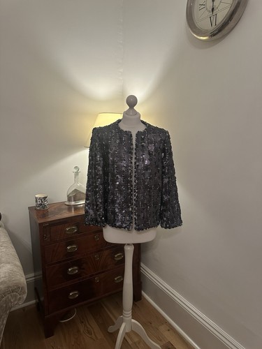 Zara gunmetal grey sequinned - gunmetal,