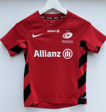 Saracens 2019 European Rugby Shirt Nike Red Short Sleeve Boys Small 8-10 Years S