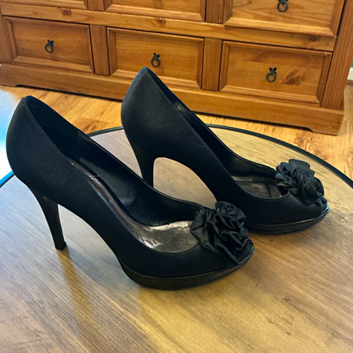 Monsoon black peep toe court - monsoon,