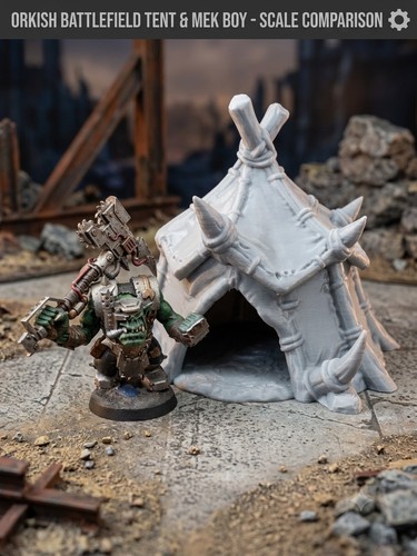 Ork tent terrain printed - ork, 3d