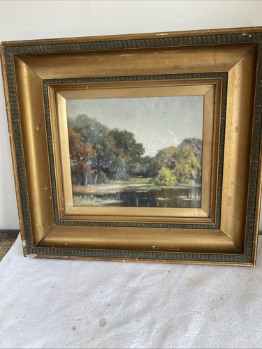 Antique gilt framed oil - gilt, on