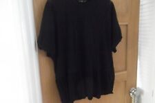 SIZE 22 SHORT SLEEVE TURN UP STRETCH BLACK  TOP LADDER DETAIL AND FRILL