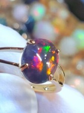 Genuine Black Opal Ring