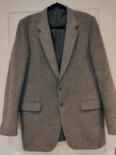 Mens gray herringbone tweed blazer vintage St Michael made of  pure wool 42 long