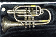 Antique Besson+Co London England Cornet "Prototype" Silver Plated With Case